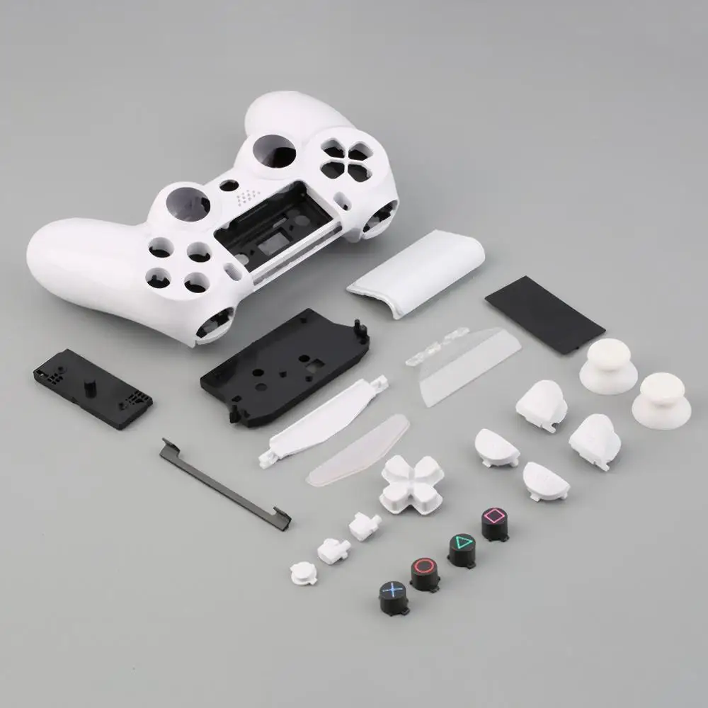 White Геймпад Корпус в виде ракушки W/пуговицы комплект для PS4 ручка Крышка Чехол, белый, пурпурный, лидер продаж - Цвет: White