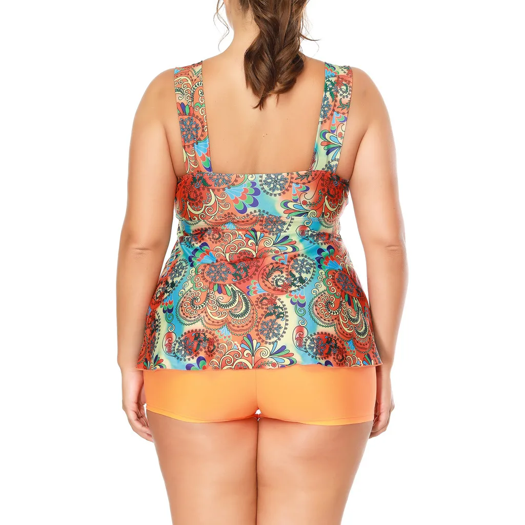 SAGACE двухсекционные костюмы большой размер купальники оранжевый купальник принт