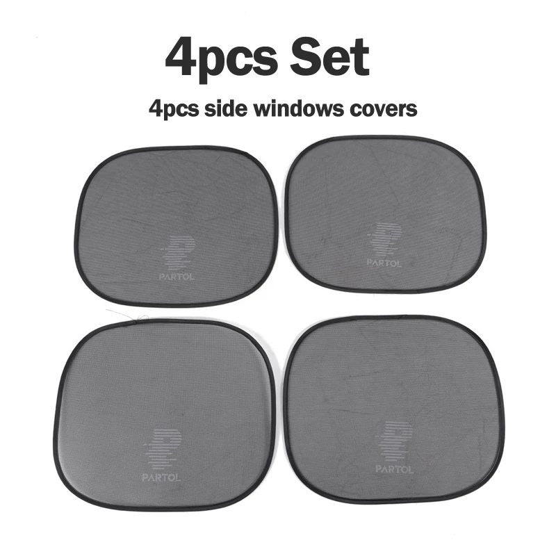 4pcs Side Window Partol универсальный портативный автомобильный солнцезащитный козырек для бокового окна, Набор чехлов для автомобильного лобового стекла, снежного льда, защитный экран, блок для внедорожника - Цвет: 4pcs Side Window