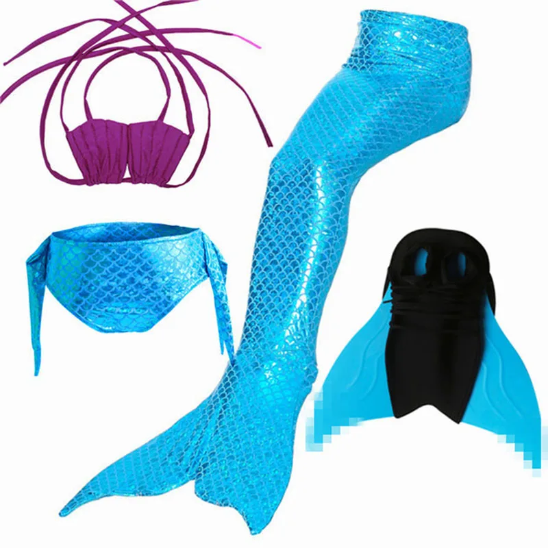 Комплект бикини из 4 предметов детский купальник с хвостами русалки и