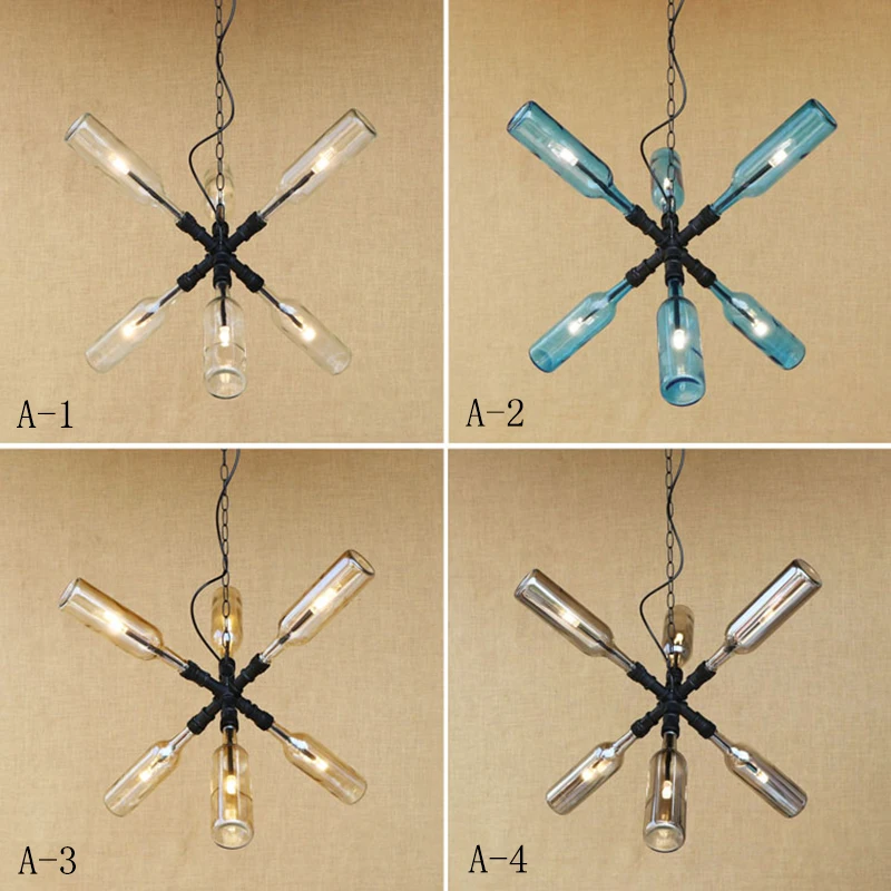 Современный Стеклянный кулон в виде бутылки лампа G4 светильник для ресторана