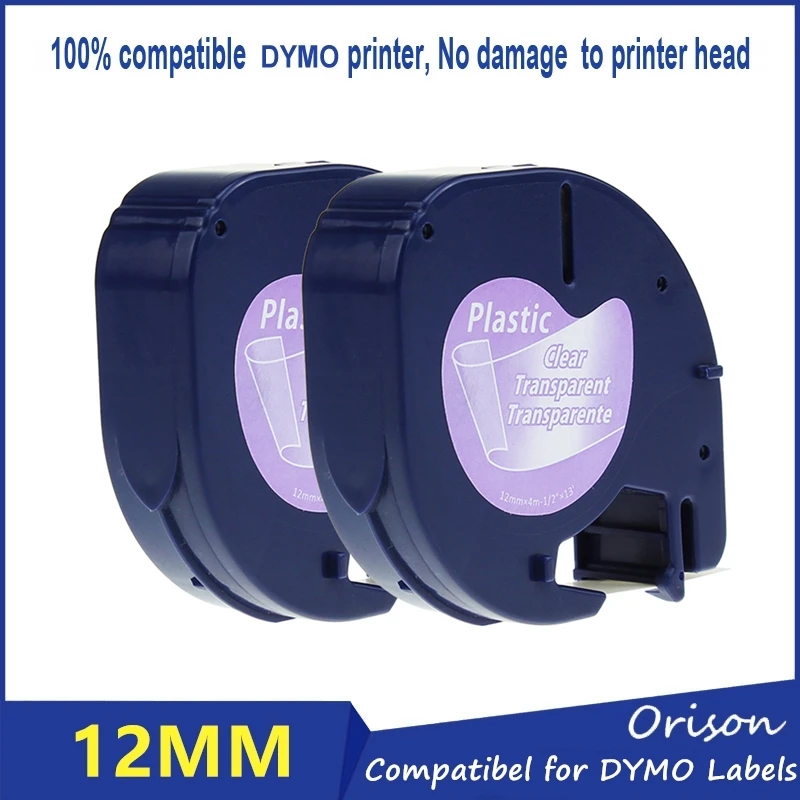 3pk/lot 12267 черный на прозрачном совместимый Dymo 12 мм letratag Пластик label Клейкие ленты для LT принтеров|label tape|label printer