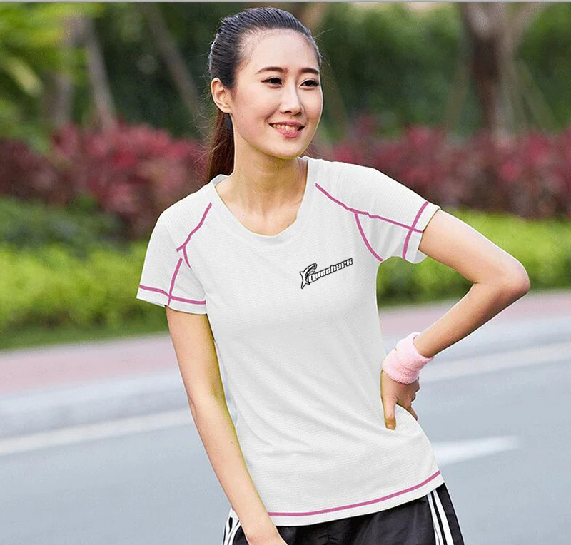 Women White Queshark, мужская, женская, быстросохнущая, Спортивная, для йоги, короткая рубашка, дышащий, для йоги, топ, для спортзала, для бега, фитнес-футболки, для альпинизма, пешего туризма, топы - Цвет: Women White