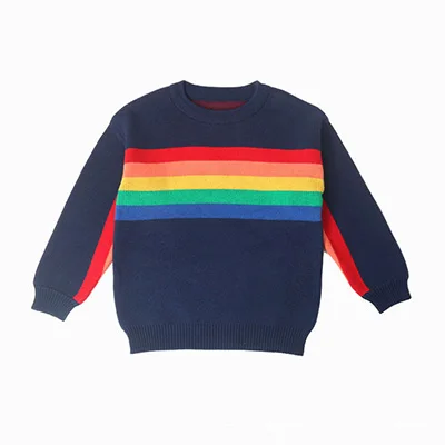 K18013 Navy blue Г. Осенний Детский свитер в клетку для маленьких мальчиков Зимний вязаный свитер для девочек детская повседневная одежда для мальчиков от 1 до 6 лет - Цвет: K18013 Navy blue