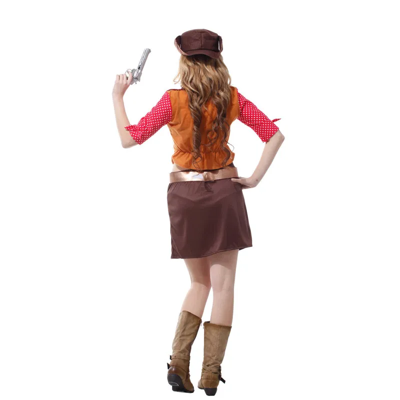 Cowgirl Косплей Пурим Сан Фермин Хэллоуин ковбойские костюмы для женщин fantasia feminina карнавал сценическое платье для игр
