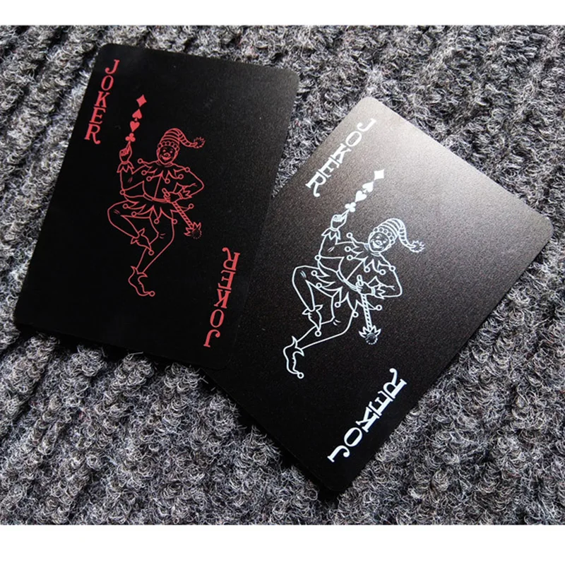 Качество Водонепроницаемый из черного пластика коллекция игральных карт Black Magic