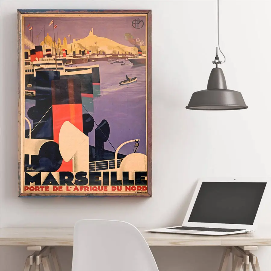 Винтажный постер с принтом туристическая картина крафт бумага бар кафе гостиная