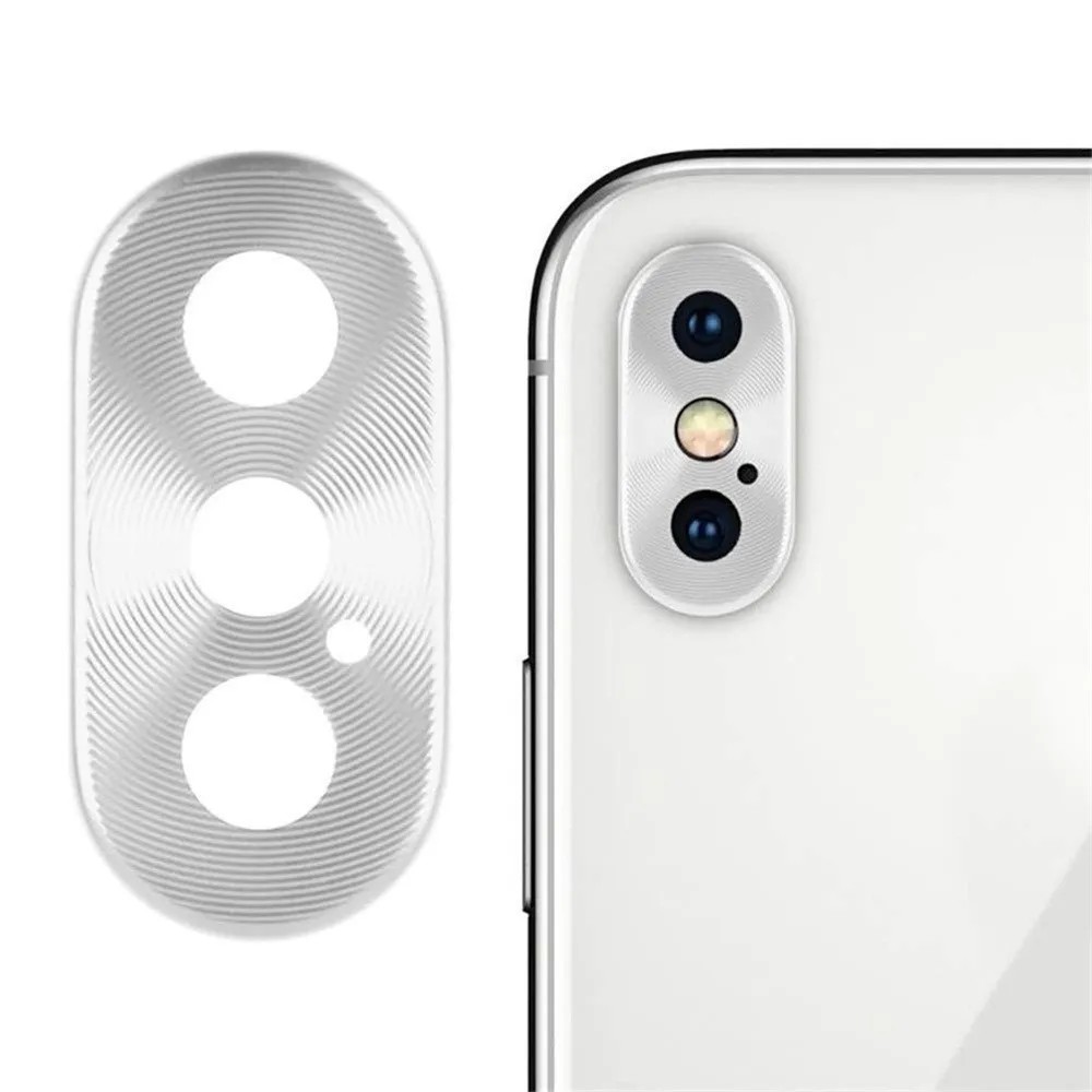 Серебристый Funda камера пленка для iPhone XS Max XS X Пленка чехол с защитой от царапин задняя камера металлический протектор защитный чехол для объектива Rin z70 - Цвет: Серебристый