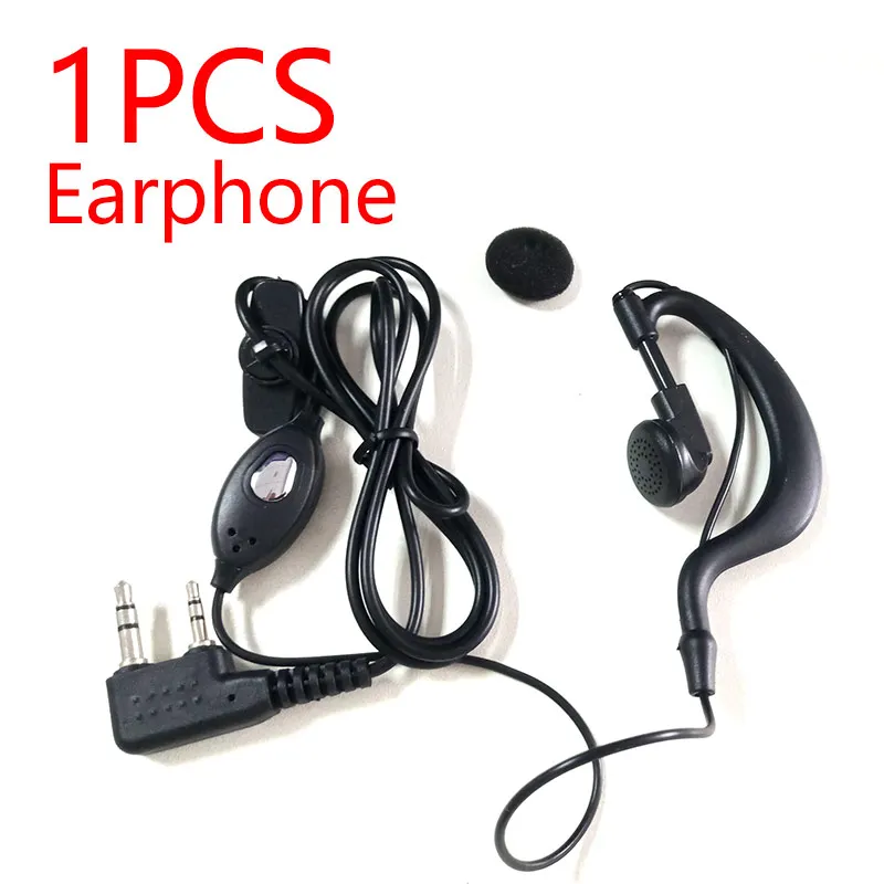 1pcs Earphone Baofeng оригинальные новые аксессуары ремешок антенна задняя клипса зарядная станция наушники для baofeng UV-5R 5re 5ra 888s портативная рация - Цвет: 1pcs Earphone