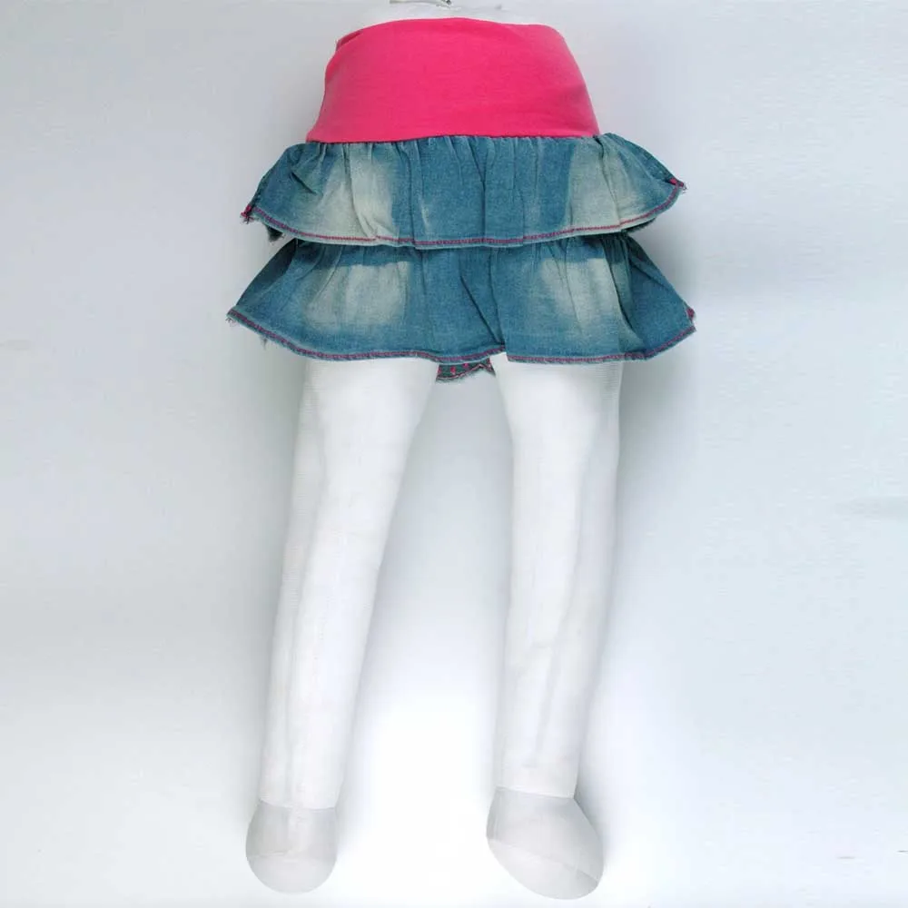 Джинсовая юбка для девочек подростков милая плиссированная мини с цветочной