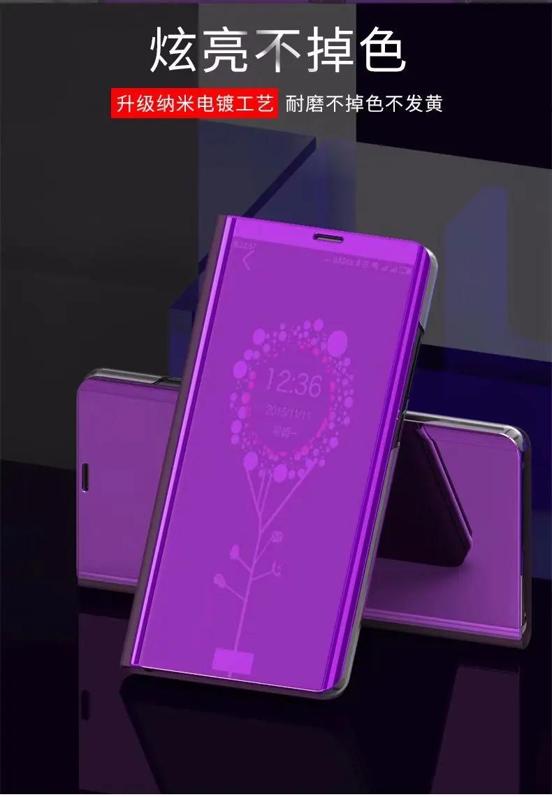Clear View зеркало флип чехол для samsung Galaxy J6 Роскошный PU кожаный чехол для samsung Galaxy J4 телефон чехол samsung J4