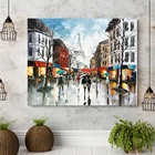 Красочная городская улица Париж башня абстрактная живопись сделай сам цифровая художественная живопись цифровая семейная декоративная живопись для отеля