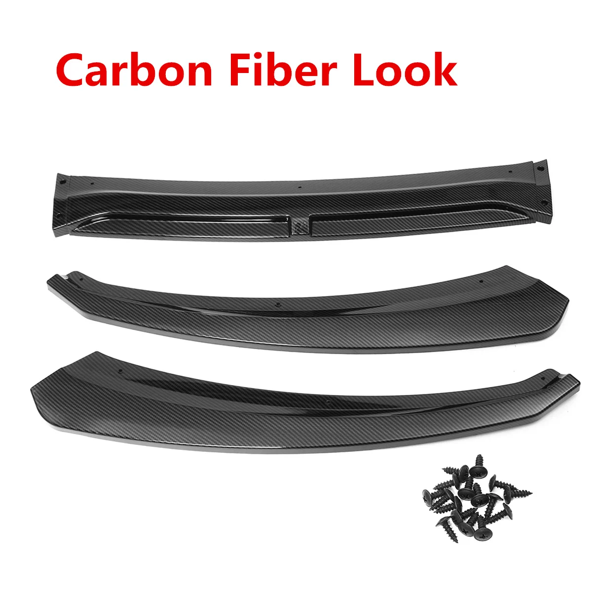 Carbon Fiber Look Новинка, 3 шт., черный/карбоновый бампер для автомобиля, передний бампер, для губ, разветвитель кузова, спойлер, диффузор, спойлер для Ford для Focus - Цвет: Carbon Fiber Look