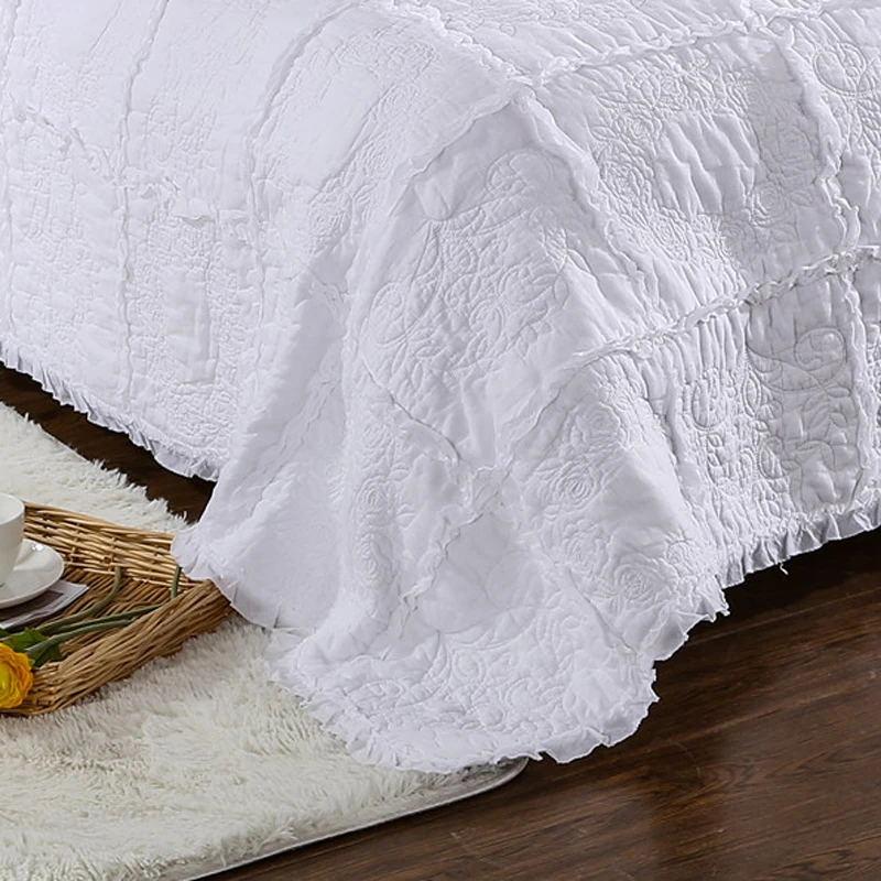 ROMORUS роскошный Дворцовый стиль 3 шт./комплект белое 100% хлопковое стеганое