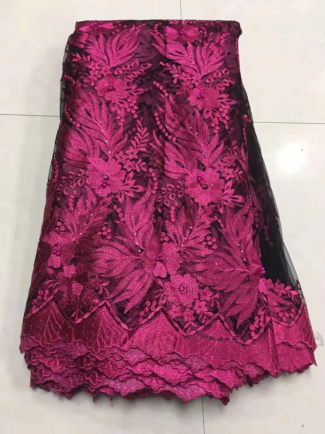 Latest African Laces Fabrics Embroidered Stones French Tulle Lace Fabric 2018 Net ALC-ZJ108 | Дом и сад