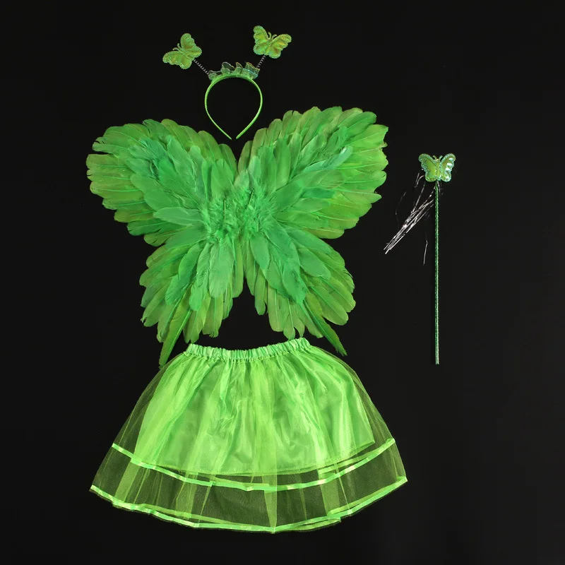 Children Butterfly Feather Wing Girls Princess Fairy Angel Skirt Magic Wands Show Cosplay Costume Props Party Dress Decor|Украшения