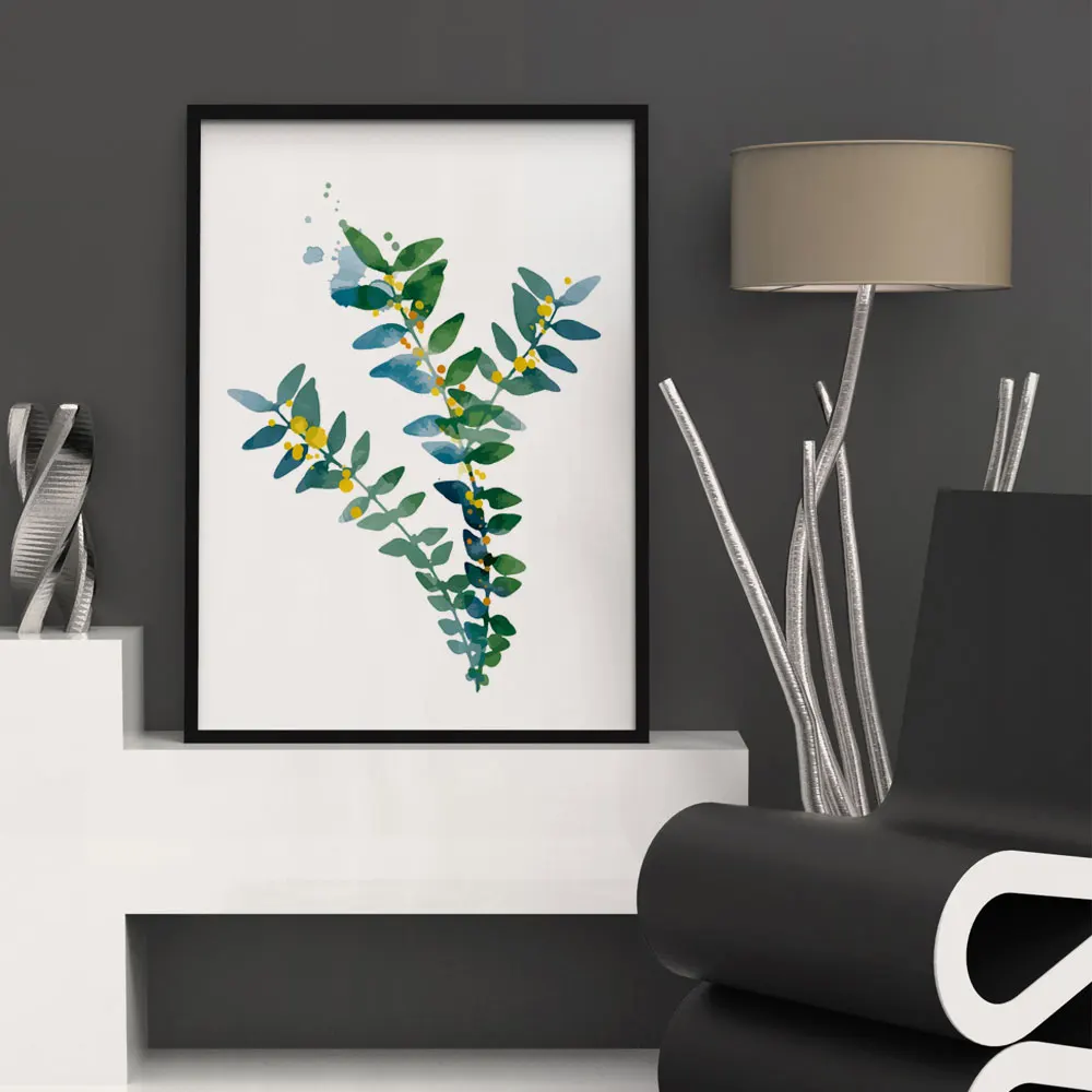 Весенние листья акварельная векторная живопись настенные художественные