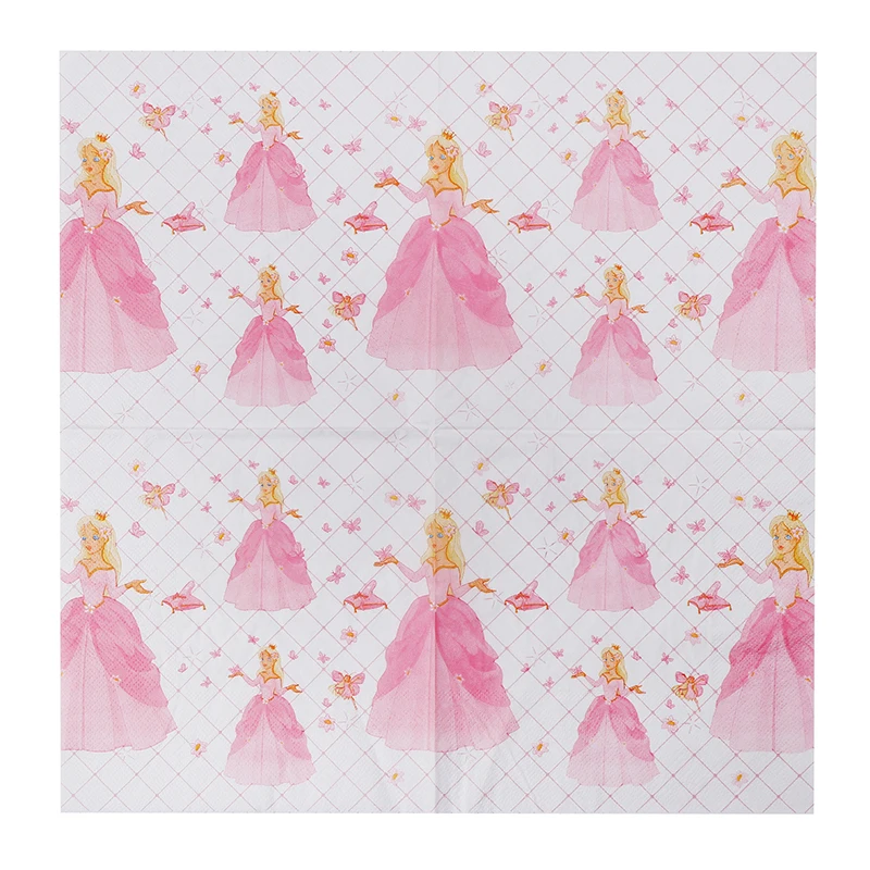 20 шт./пакет Розовая кукла мультфильм салфетки бумажные ткани 100% девственная