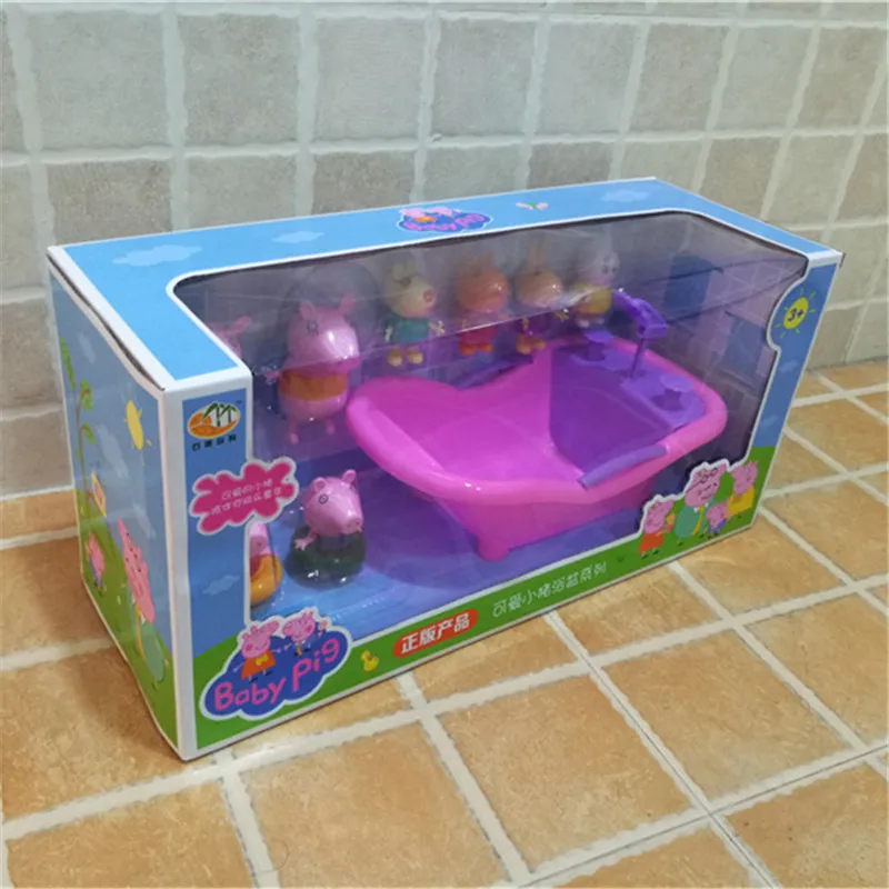 Peppa игрушки "Свинка" Джордж ванна для купания Семейный комплект папа игрушка для ванной играть воду детская игрушка высокое качество игрушки для детей подарок