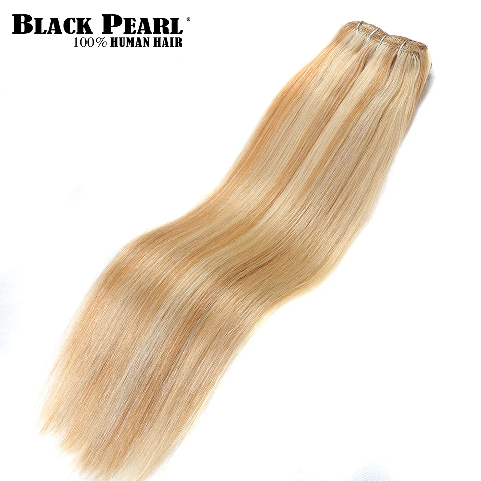 BlackPearl красочные волосы 7 шт клип в человеческих волос для наращивания Striaght honey