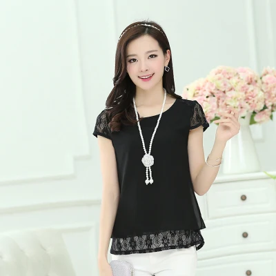 A new short sleeve chiffon lace render unlined upper garment of female 2015 skirt |