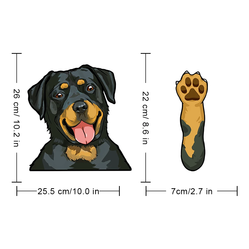 WIPERSIGNS Rottweiler развевающиеся наклейки для стеклоочистителей ПВХ автомобильный