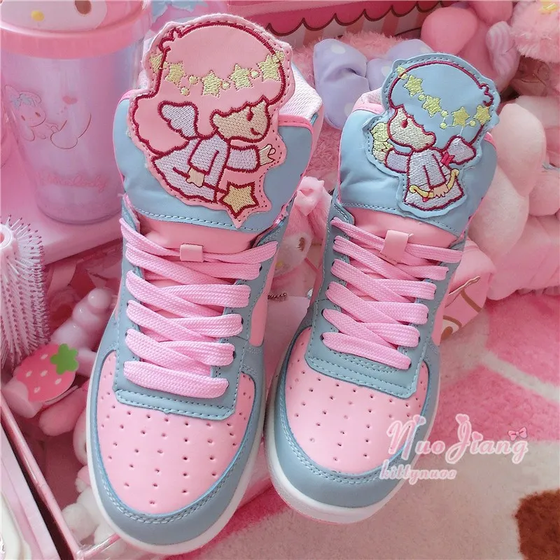 Японские Аниме милые Harajuku Лолита девушка маленький близнец звезда высокие спортивная обувь Студенческие повседневные кроссовки