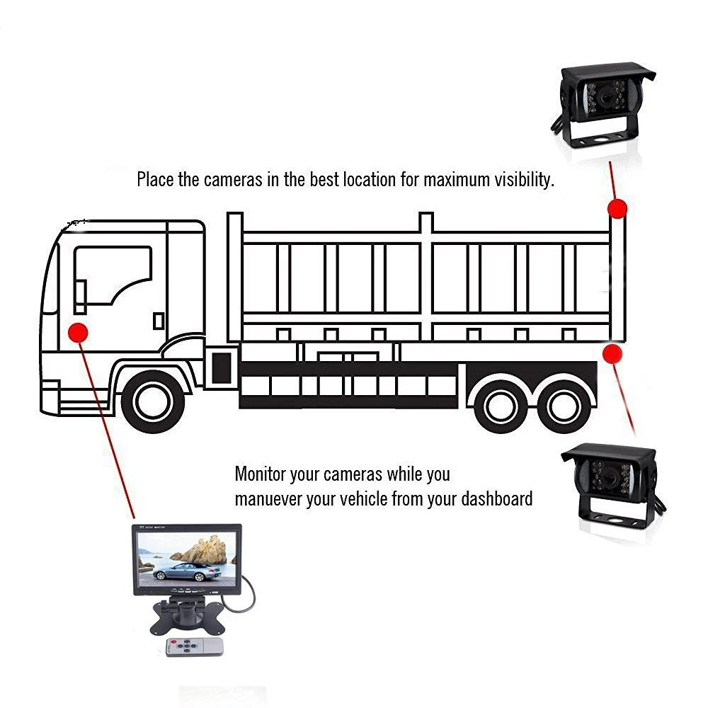 Podofo 7 &quotLCD двойная запасная камера автомобильный монитор заднего вида Комплект