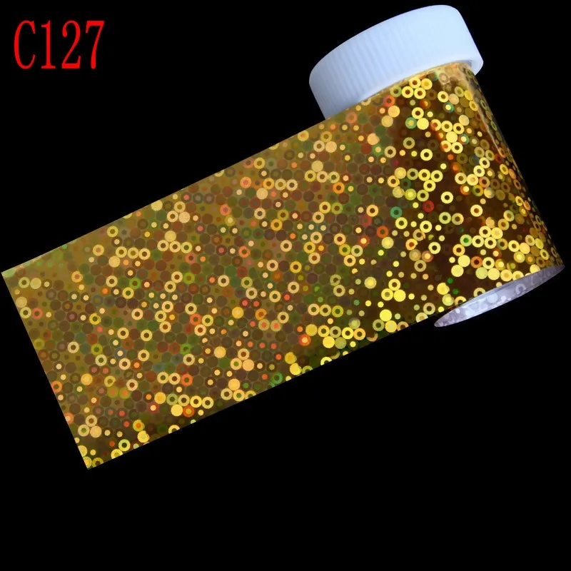 C127 100*4 см голографные наклейки для дизайна ногтей наклейки Обертывания Фольга для перевода на ногти инструменты для маникюра оптом и в розницу C141 - Цвет: C127