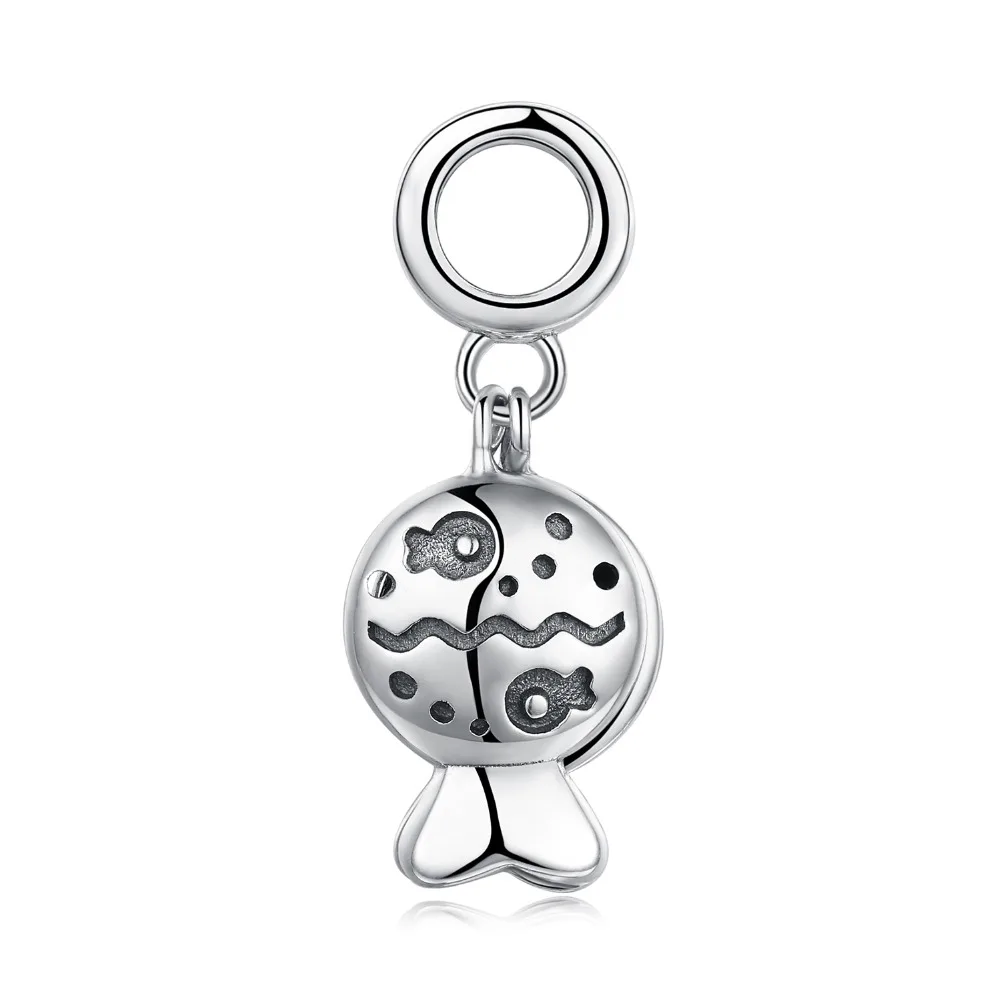 JewelryPalace черный и темно-серый кубического циркония гравировкой рыбы в реке мотаться из бисера Шарм Fit Браслеты не включают Chainb