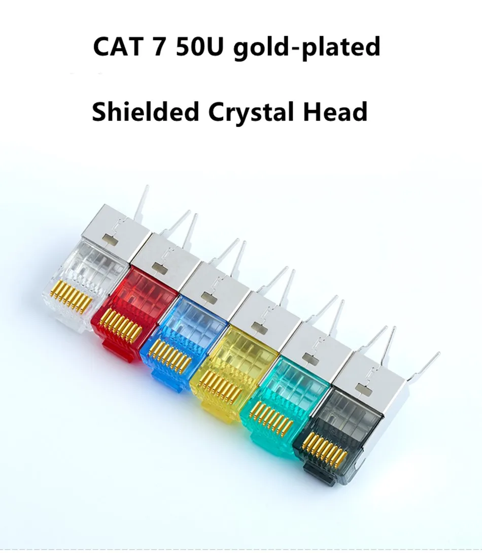 50 компл. rj45 разъем Cat7 костюм из трех предметов Ethernet кабель Lan кабель адаптер Rj45 разъем Cat7 сетевой позолоченный 8P8C