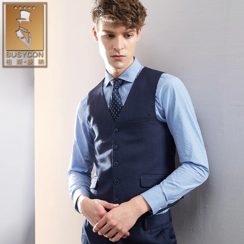 Мужской облегающий смокинг темно синий свадебный Блейзер 3 предмета|blue tuxedos for