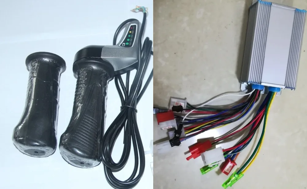 

48V 350W Бесщеточный контроллер, 3-фазный блок управления скоростью линии + Поворотный захват дросселя Электрический скутер для велосипеда
