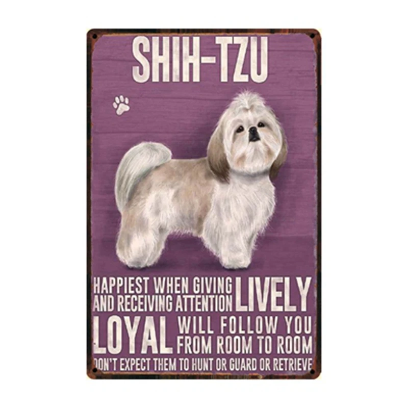[ WellCraft ] Pet Dogs Pug Dachshund Border Collie Greyhound Metal Sign Posters art Vintage Mural Painting Custom Decor WW8 - Цвет: w-1159