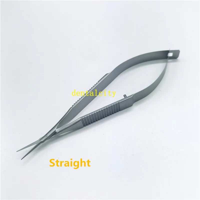 ss- Straight Титановый сплав/нержавеющая сталь офтальмологическая микрохирургическая 12,5 см капсульные мембранные ножницы Микро ножницы - Цвет: ss- Straight