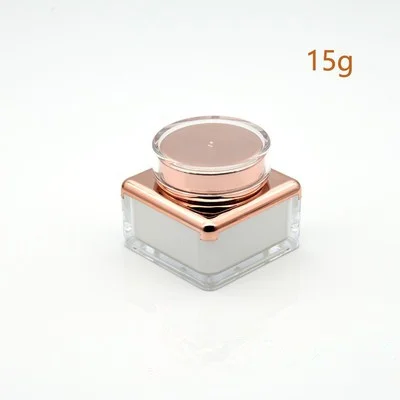 50pcs15G cream jar Новые акриловые бутылки крем баночка для декора для ногтей крем-маска многоразового использования, пустые контейнер для косметических принадлежностей бутылки 5/15/30 г - Цвет: 50pcs15G cream jar
