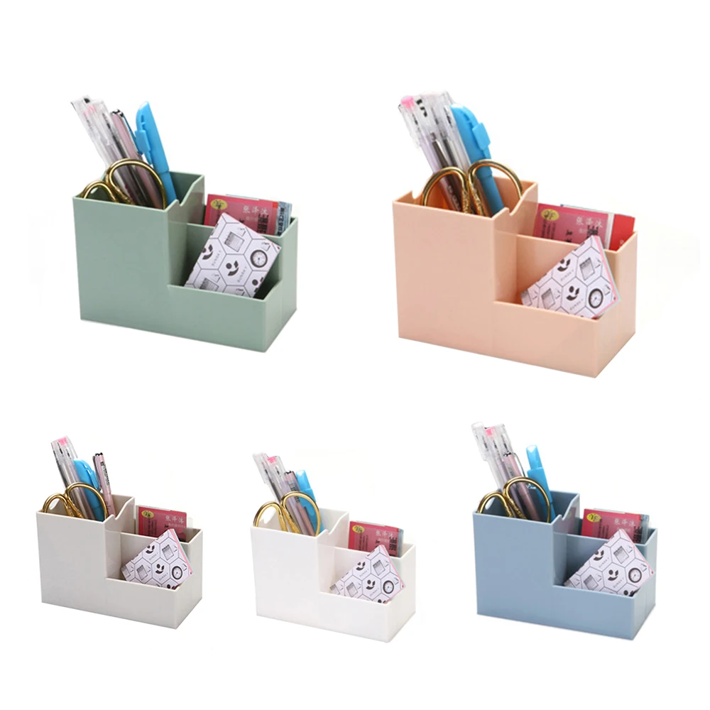 Creative Multi-function 3 Grids Desktop Storage Box Grid Sub-grid Make Up Cosmetic Holder Desk Pen Pencil Organizer | Дом и сад