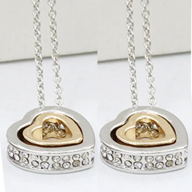 Модные женские сердце Кристалл Шарм Подвеска цепи Цепочки и ожерелья|Ожерелья с