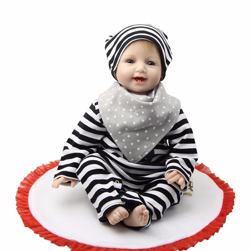 55 см 22 дюйма Boneca Reborn силиконовые очаровательные Куклы для девочек boneca Baby Bebe куклы