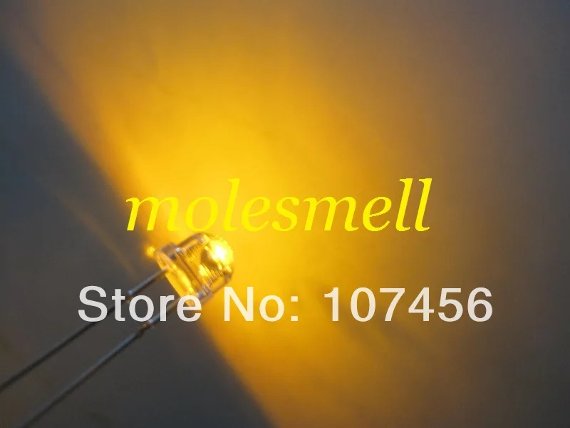 

5mm straw hat yellow big angle Free Shipping 100pcs 5mm Ultra Bright Yellow LED for 100 free resistors 5mm strawhat yellow led