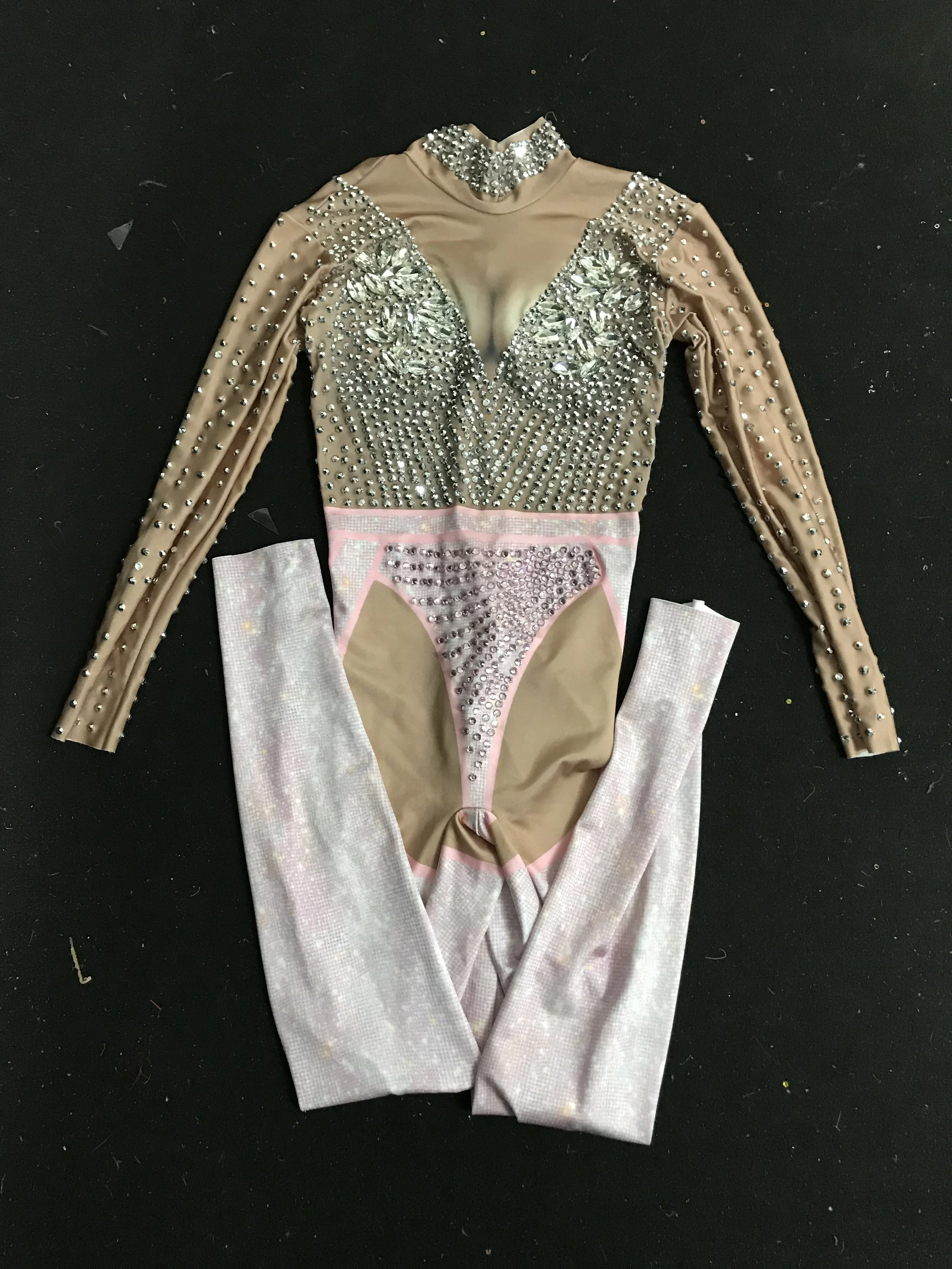 Блестящий женский комбинезон сексуальный для вечевечерние Женское боди танцев