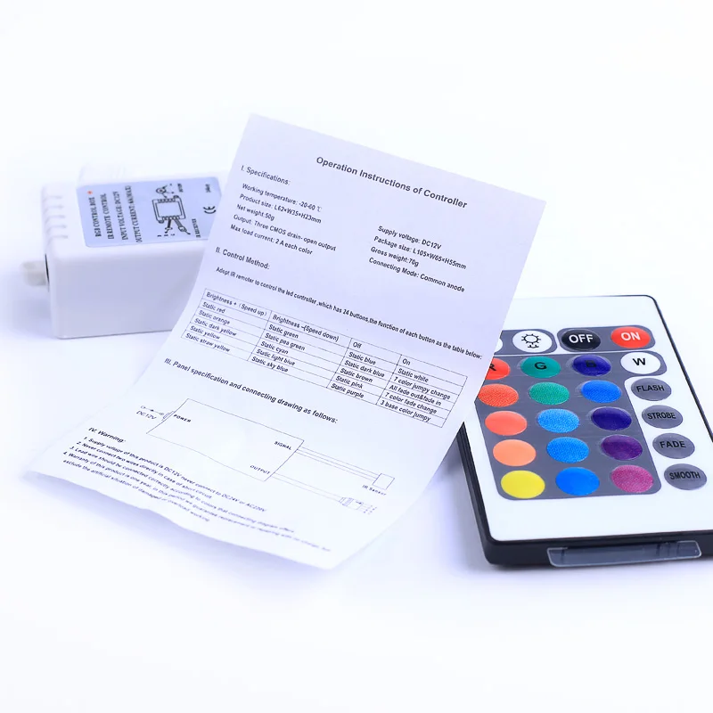Цветная(RGB) Светодиодные ленты 5 м 300 светодиодный 3528 SMD Водонепроницаемый 24Key ИК-пульт дистанционного управления 12V 2A Мощность адаптер гибкий светильник светодиодный ленты лампы