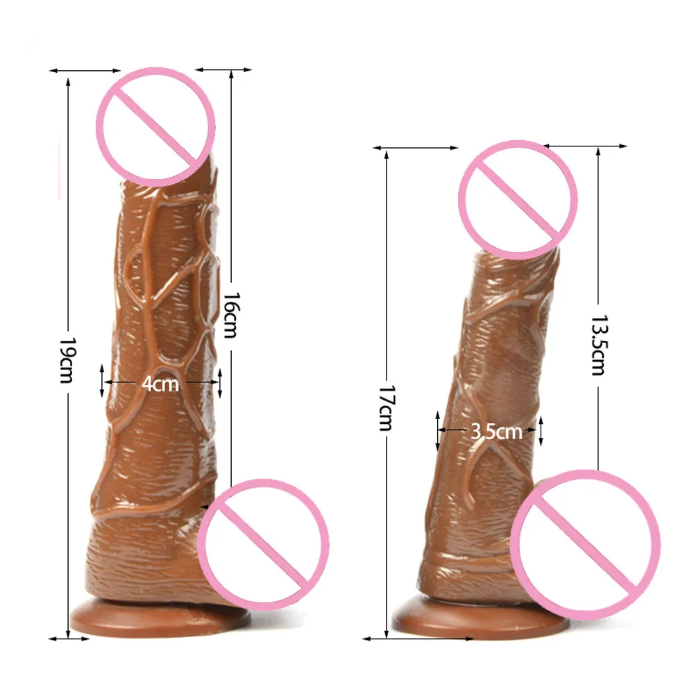 Реалистичный изогнутый фаллоимитатор гибкий силиконовый больших размеров Пенис