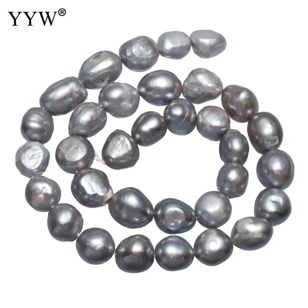 Культивированный барокко пресноводный жемчуг дизайнер ювелирных бисер серый 10 11