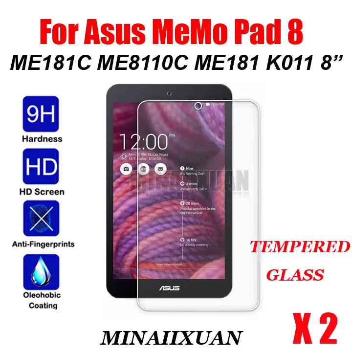 2 шт./лот Взрывозащищенная защитная пленка из закаленного стекла для Asus Memo Pad 8 Me181c