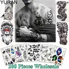 Новые 200 шт., оптовая продажа, татуировки с галактикой, временные татуировки для боди-арта, наклейки с левом и тигром для мужчин и женщин, Временные татуировки на грудь и руки
