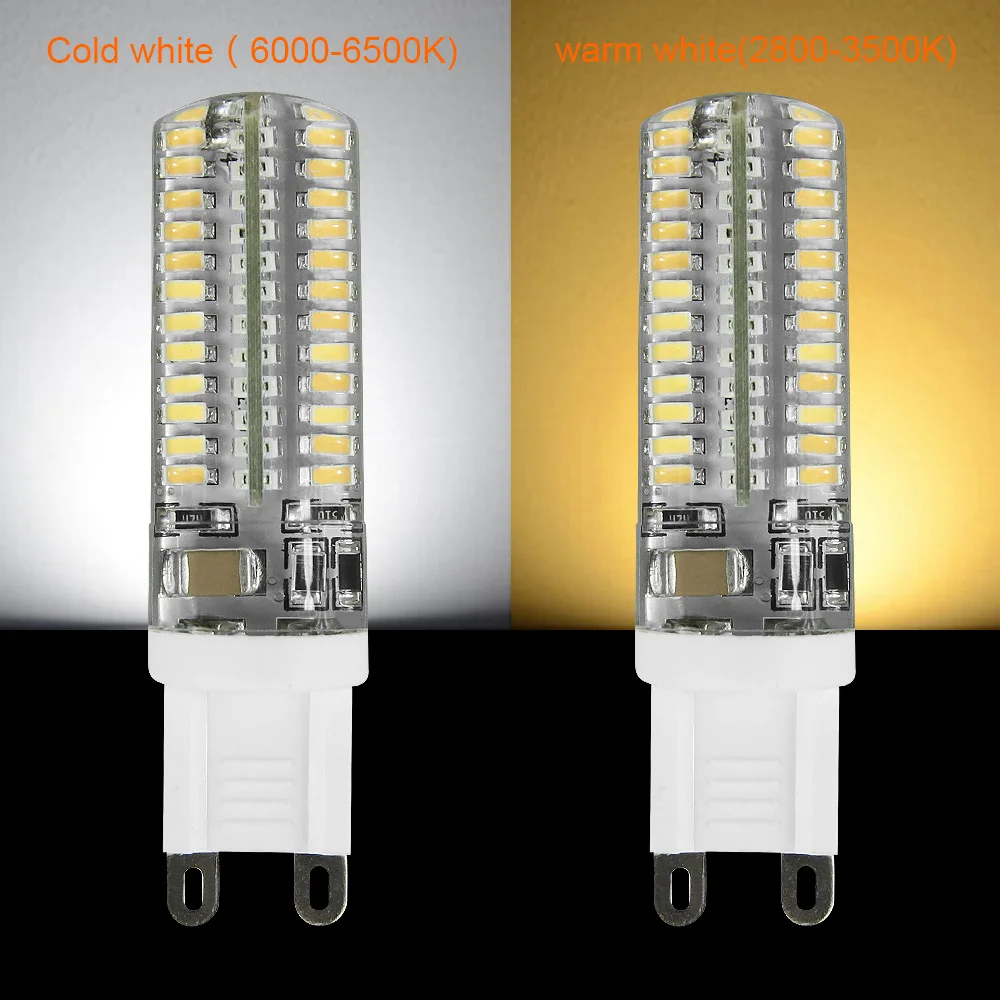 G9 LED зерновых лампы AC220V 3014 3 Вт 5 кристалл светодиодные свечи силиконовые заменить
