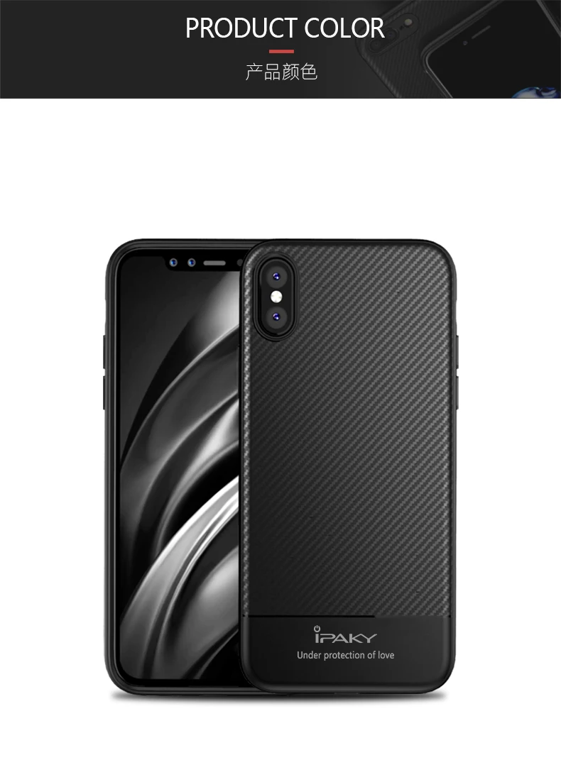 Для iPhone X XS XR Чехол iPaky Silm Coque для iPhone XS Max чехол из углеродного волокна кожаный силикон TPU чехол для iPhone X S Max чехлы