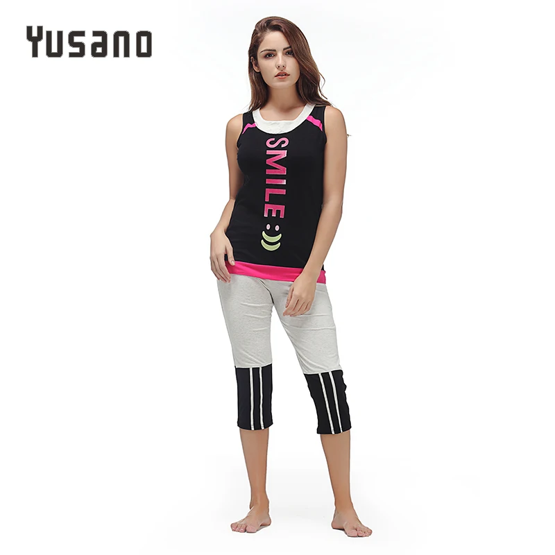 Пижама женская хлопковая без рукавов с принтом в виде букв|pijama unicornio|soft pajamapijama