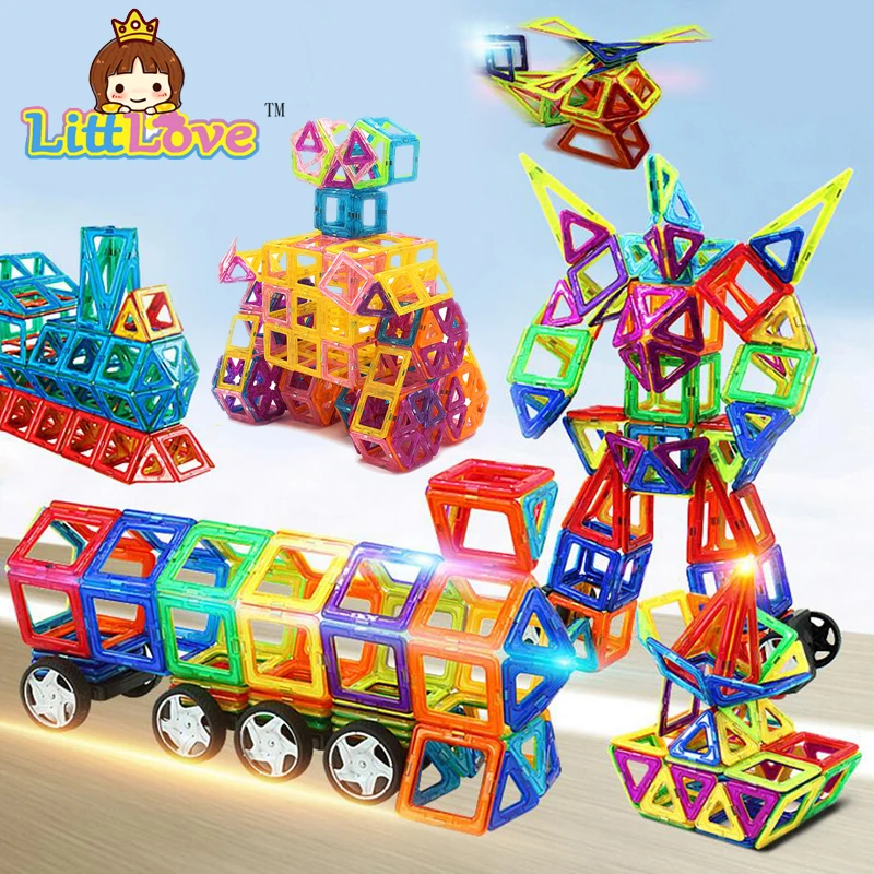 Магнитный конструктор для грузовиков обучающий детей большой размер 58 шт. |